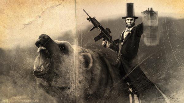 Abe on the bear.jpg