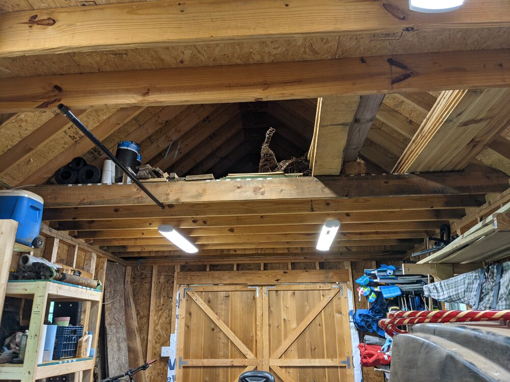 Shed rafter framing for storage NC4x4