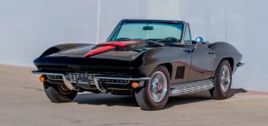 1967-Chevrolet-Corvette-convertible-exterior-001-Mecum-Auctions-Tuxedo-Black-driver-front-three-quarter-297x140.jpg